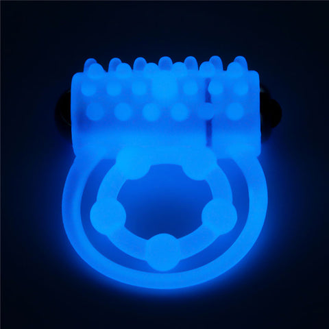 Lumino Play Vibrating Penis and Balls Ring Glow in the Dark Cock Ring COCK RINGS