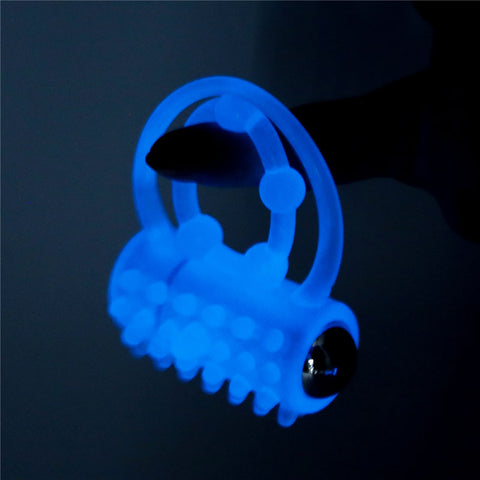 Lumino Play Vibrating Penis and Balls Ring Glow in the Dark Cock Ring COCK RINGS
