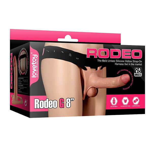 Lovetoy Unisex Hollow 8" Inch Strap On Silicone Realistic Feel 8 Inches Vanilla > Dildos > Hollow Strap Ons