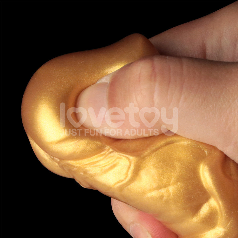 Aerosx Dual Density Inflatable Dildo (Gold/Blue) 7.5 Inch 24 cm – Adjustable Inflatable Dildo Fantasy Dongs