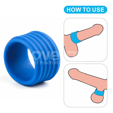 Deep Rib Grip Ring – Silicone Stretch Grip Ring > Cock Ring > Single