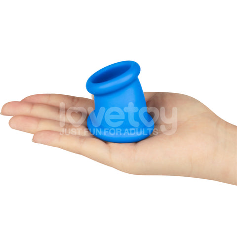 Lovetoy Pinnacle Pro Tapered Squeeze Stretcher Toy Blue > Sex Toys For Men > Ball Stretchers