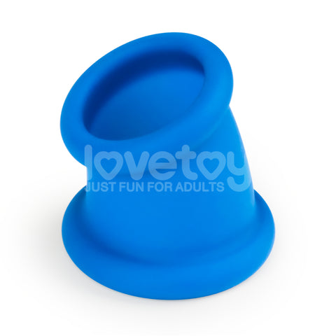 Lovetoy Pinnacle Pro Tapered Squeeze Stretcher Toy Blue > Sex Toys For Men > Ball Stretchers