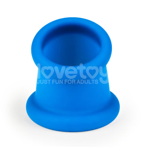Lovetoy Pinnacle Pro Tapered Squeeze Stretcher Toy Blue > Sex Toys For Men > Ball Stretchers