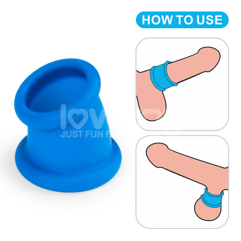 Lovetoy Pinnacle Pro Tapered Squeeze Stretcher Toy Blue > Sex Toys For Men > Ball Stretchers