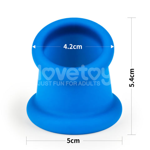 Lovetoy Pinnacle Pro Tapered Squeeze Stretcher Toy Blue > Sex Toys For Men > Ball Stretchers