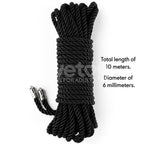 Rebellion Reign Ebony Silky Bondage Rope – 10 Meter Rope > Bondage Gear > Rope