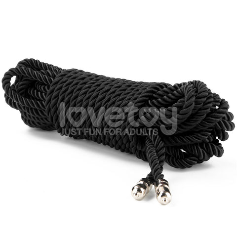 Rebellion Reign Silky Bondage Rope - Black 10 Metres Length BONDAGE-TOYS
