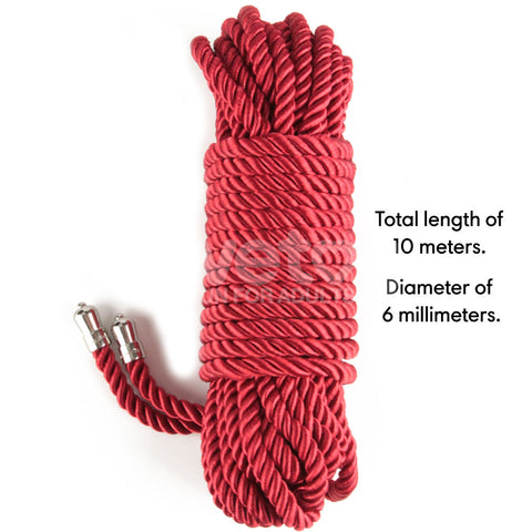 Rebellion Reign Red Silky Bondage Rope 10 Metre Length BONDAGE-TOYS