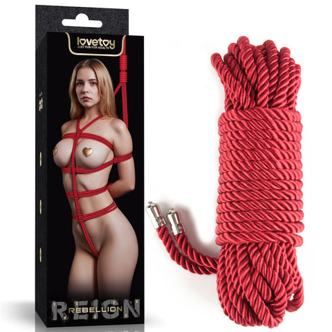 Rebellion Reign Red Silky Bondage Rope 10 Metre Length Default Title BONDAGE-TOYS