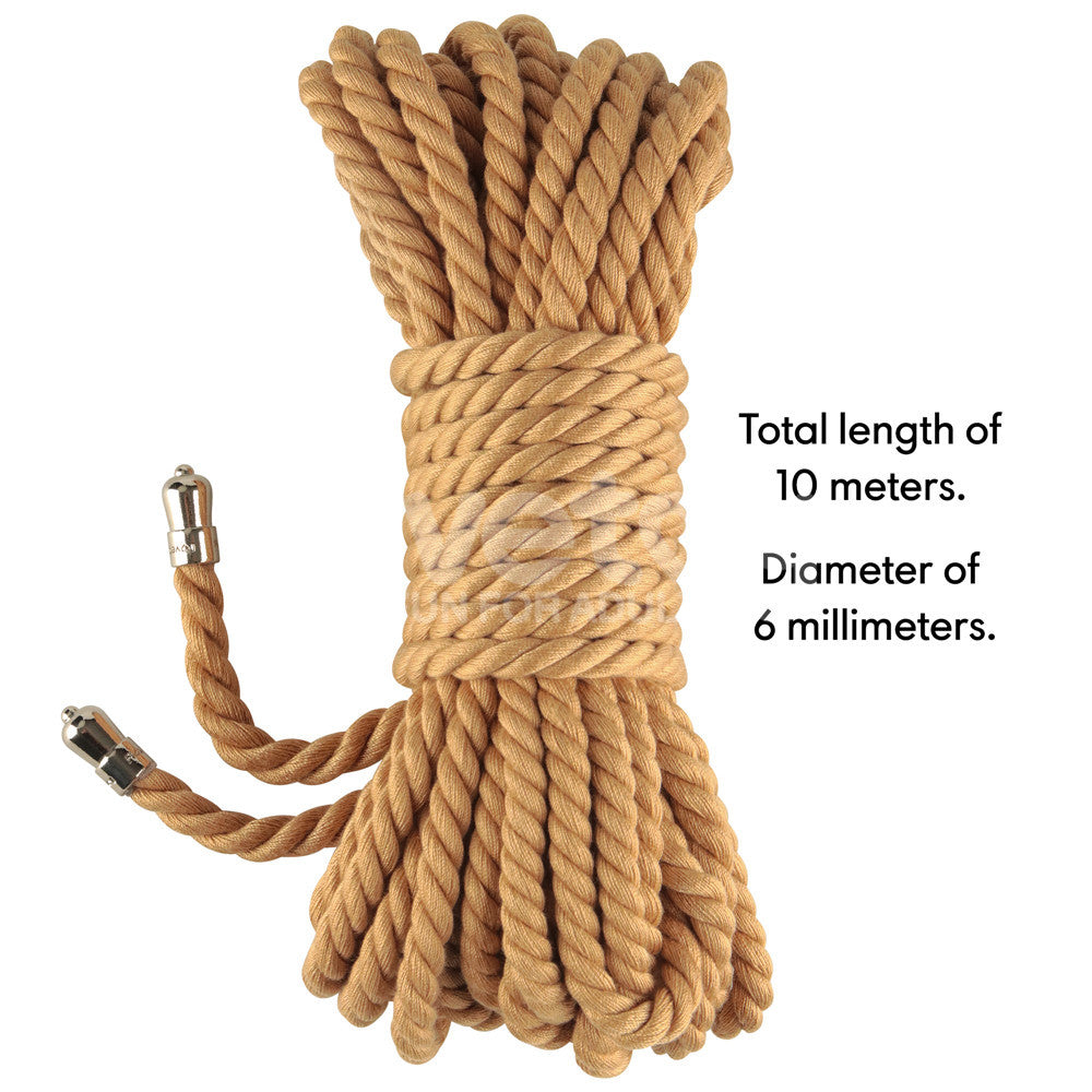 Rebellion Reign Natural Knot Bondage Rope 10 Meter Durable Cotton-Soft Rope > Bondage Gear > Rope