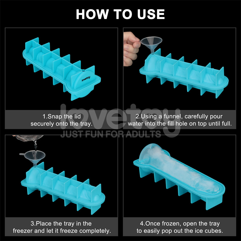 Realistic Penis-Shaped Silicone Ice Tray – Flexible Food-Grade Silicone Ice Mold > Novelties > Party Supplies