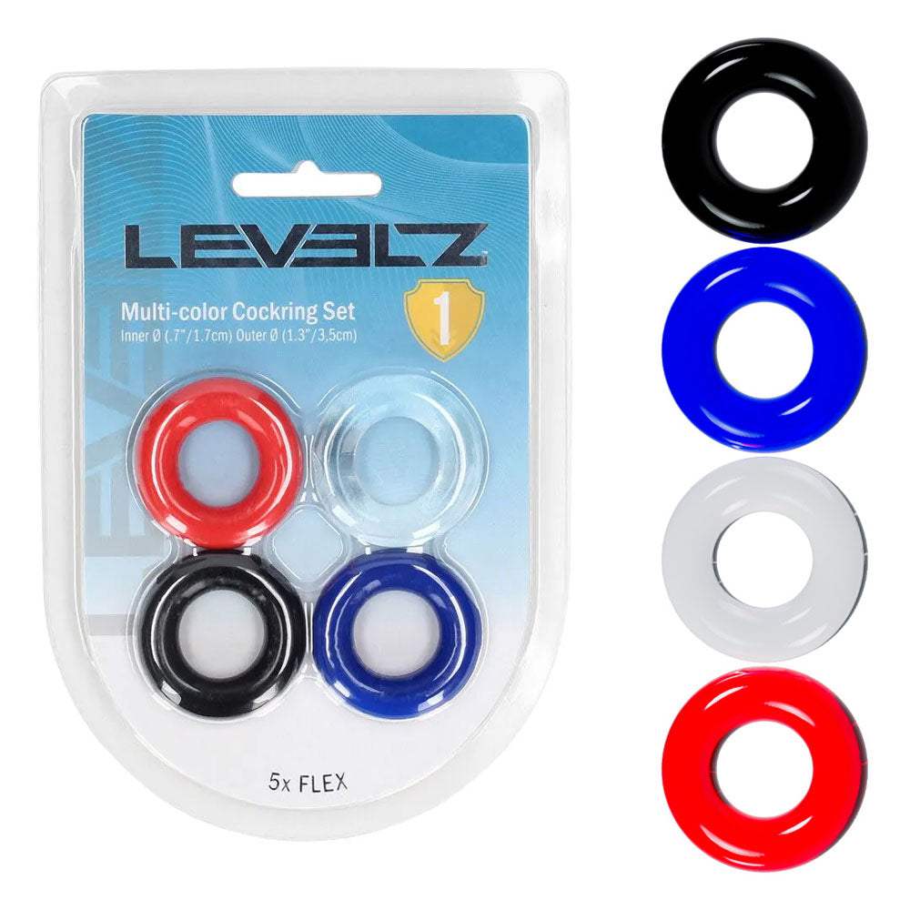 LEVELZ Multicolour Cock Ring Set - 4 Pack - Cock Rings - 4 Pack Coloured > Cock Ring > Sets Main image