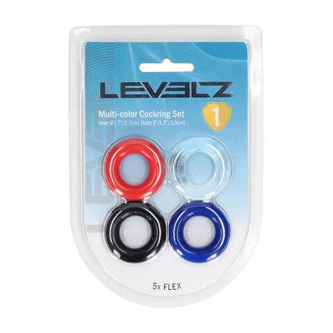 LEVELZ Multicolor Cock Ring Set 4 Pack – Ultra-Flexible Body-Safe Cock Rings COCK RING Set