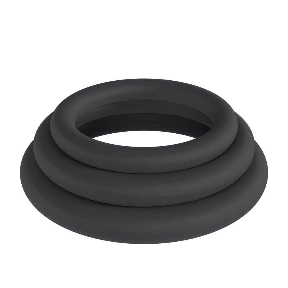 LEVELZ Classic Silicone Cock Ring Set - XS/S/M -  Cock Rings - Set of 3 Sizes Secondary image