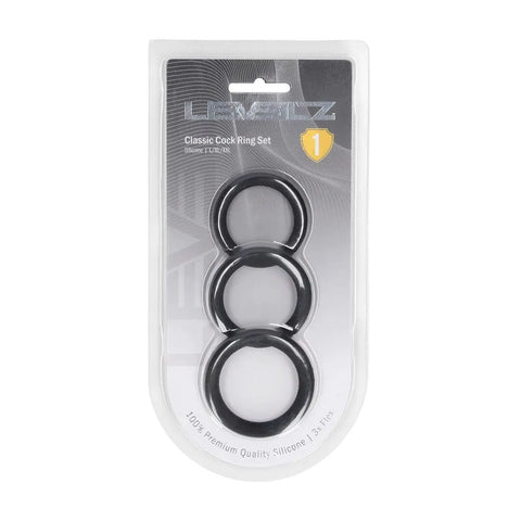 Levelz Classic Silicone Cock Ring Set Large Extra Large XXL – Body-Safe Silicone Cock Rings Set of 3 Sizes COCK RING Set