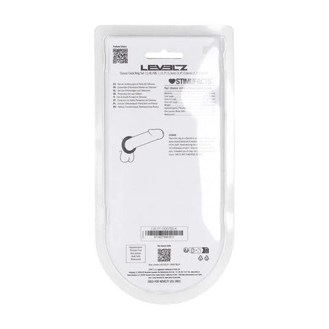 Levelz Classic Silicone Cock Ring Set Large Extra Large XXL – Body-Safe Silicone Cock Rings Set of 3 Sizes COCK RING Set