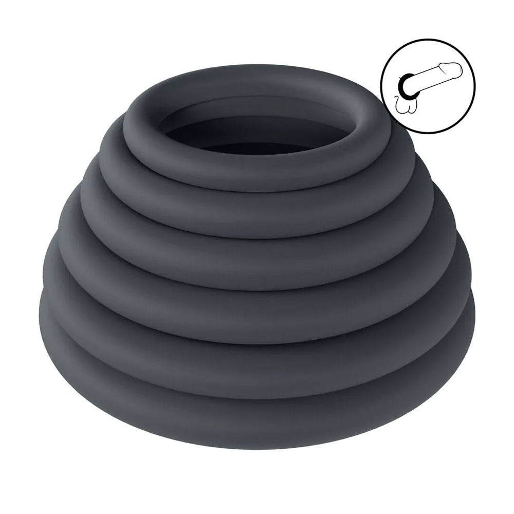Levelz Classic Silicone Cock Ring Set (6 Sizes) – Body-Safe Silicone Cock Rings Set > Cock Ring > Sets