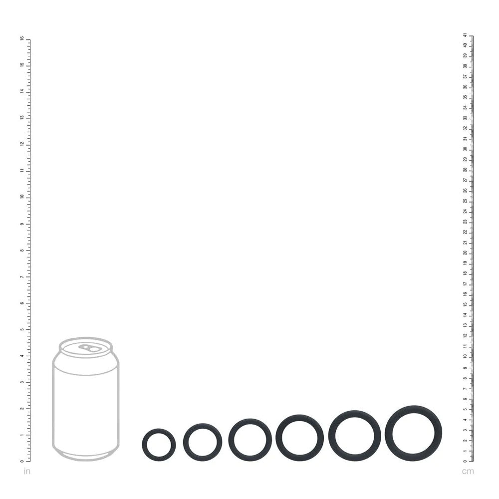 Levelz Classic Silicone Cock Ring Set (6 Sizes) – Body-Safe Silicone Cock Rings Set COCK RING Set