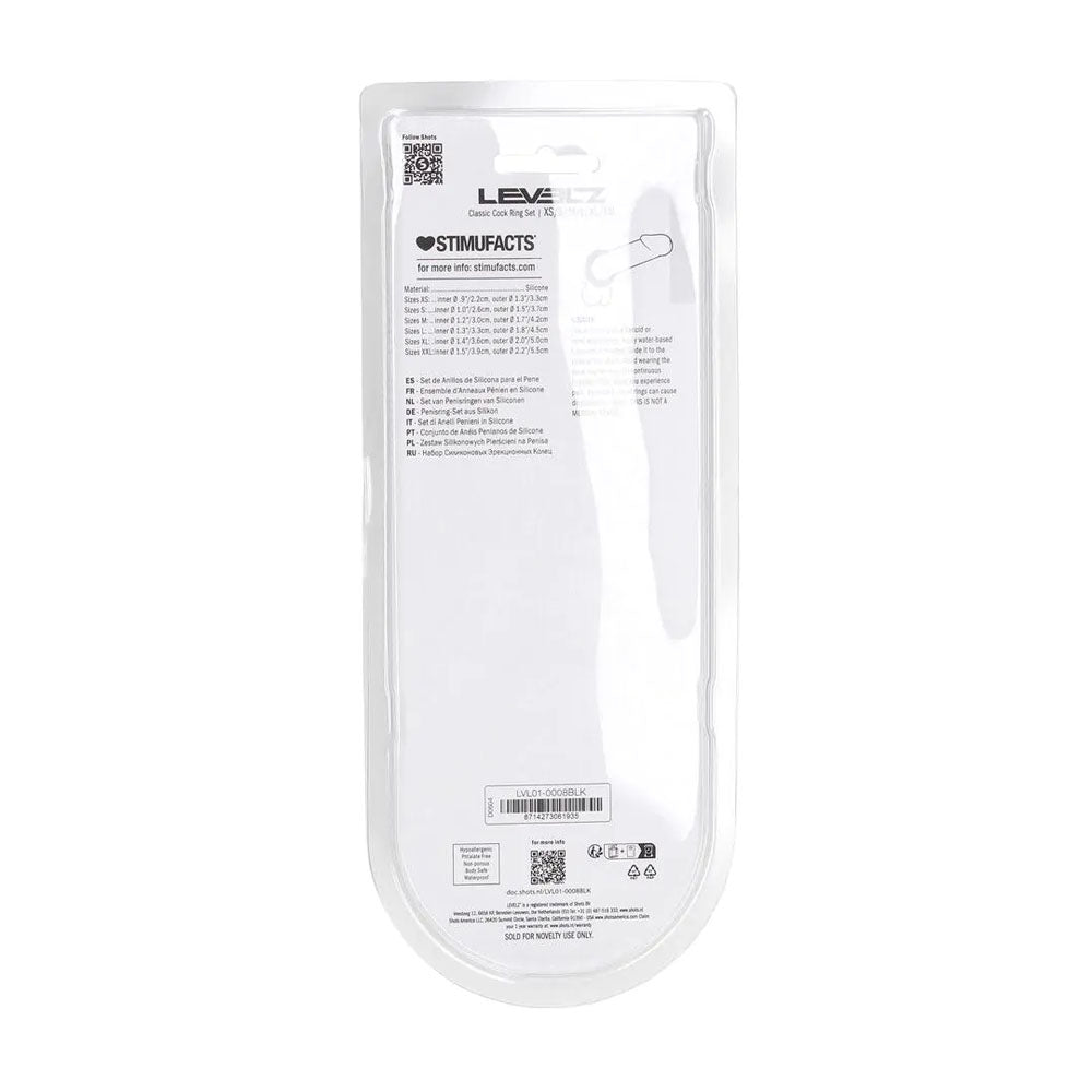 Levelz Classic Silicone Cock Ring Set (6 Sizes) – Body-Safe Silicone Cock Rings Set COCK RING Set