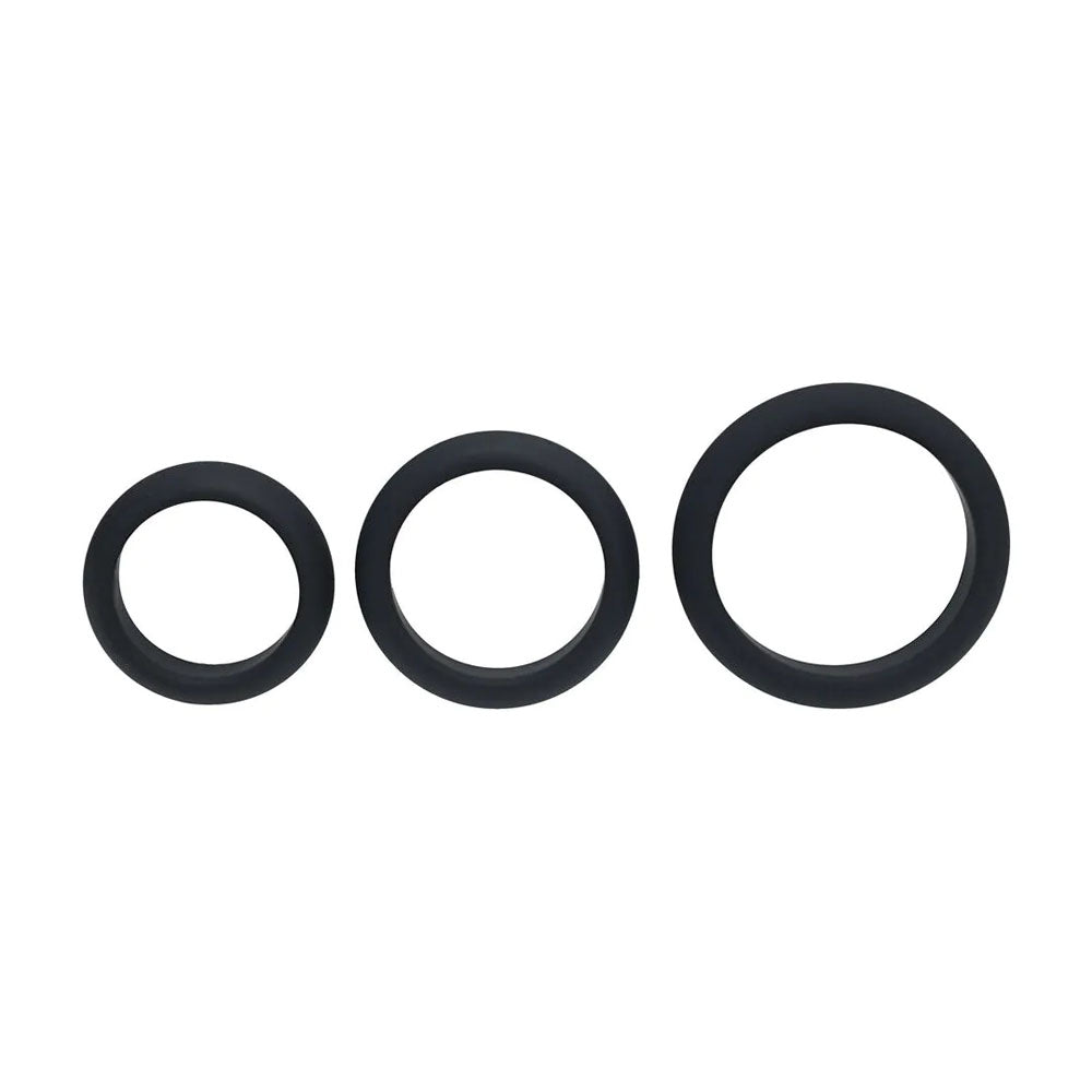 Levelz Wide O Silicone Cock Ring Set of Three Sizes S, M, L – Body-Safe Silicone Cock Rings Set COCK RING Set