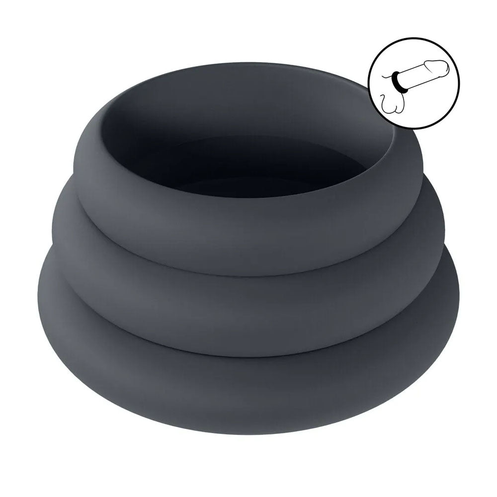 Levelz Wide O Silicone Cock Ring Set of Three Sizes S, M, L – Body-Safe Silicone Cock Rings Set > Cock Ring > Sets