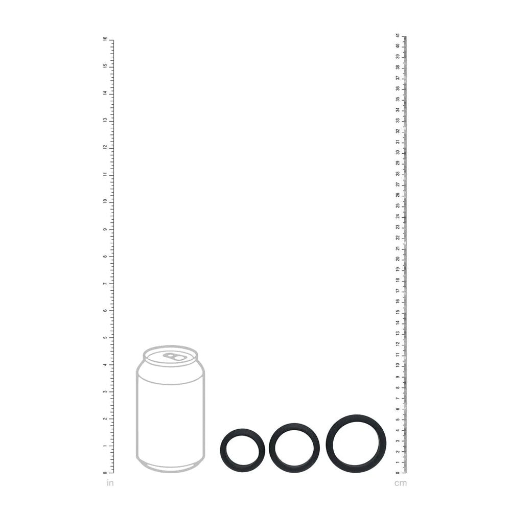 Levelz Wide O Silicone Cock Ring Set of Three Sizes S, M, L – Body-Safe Silicone Cock Rings Set COCK RING Set