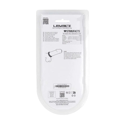 Levelz Wide O Silicone Cock Ring Set of Three Sizes S, M, L – Body-Safe Silicone Cock Rings Set COCK RING Set