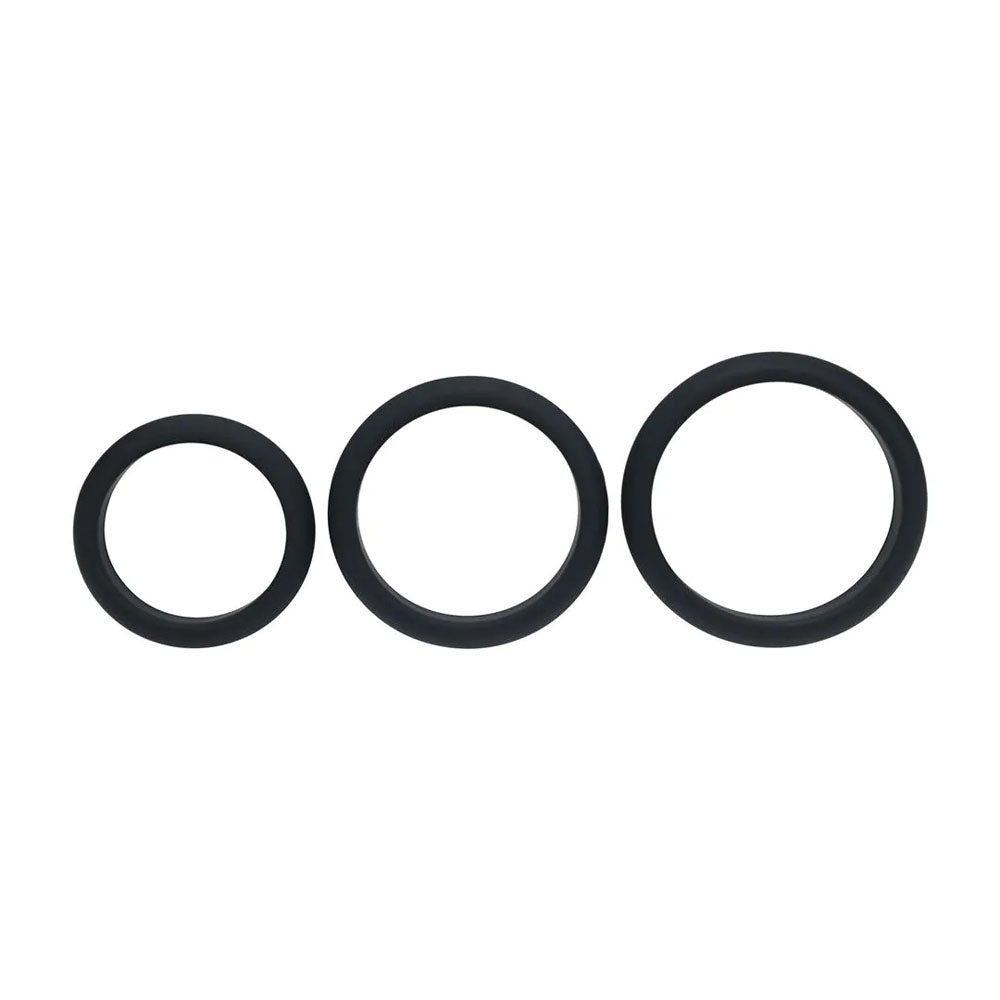 Levelz Wide O Silicone Cock Ring Set (Large, Extra Large, XXL) – Body-Safe Silicone Cock Rings Set of 3 Secondary image