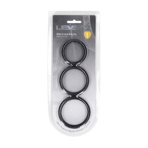 Levelz Wide O Silicone Cock Ring Set (Large, Extra Large, XXL) – Body-Safe Silicone Cock Rings Set of 3 COCK RING Set