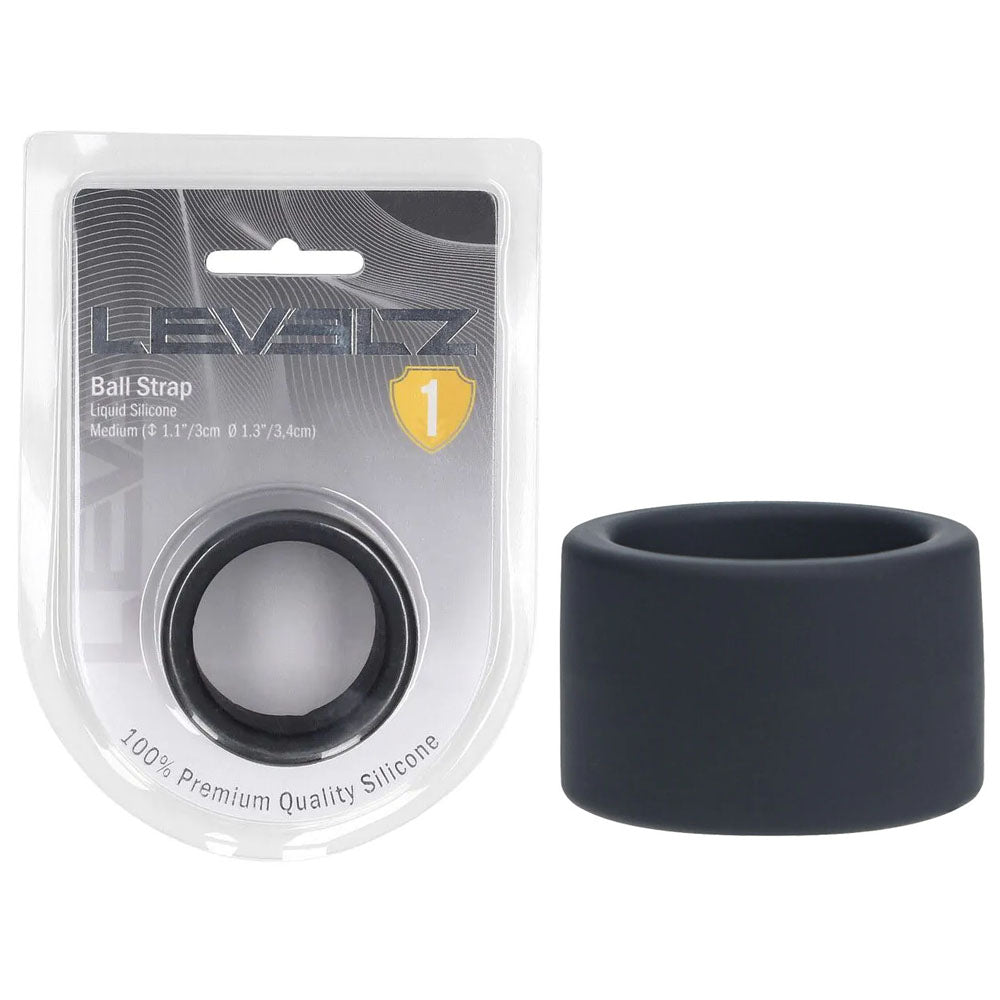 Levelz Liquid Silicone Ball Strap – Body-Safe Non-Vibrating Ball Strap Black > Sex Toys For Men > Ball Stretchers Main image