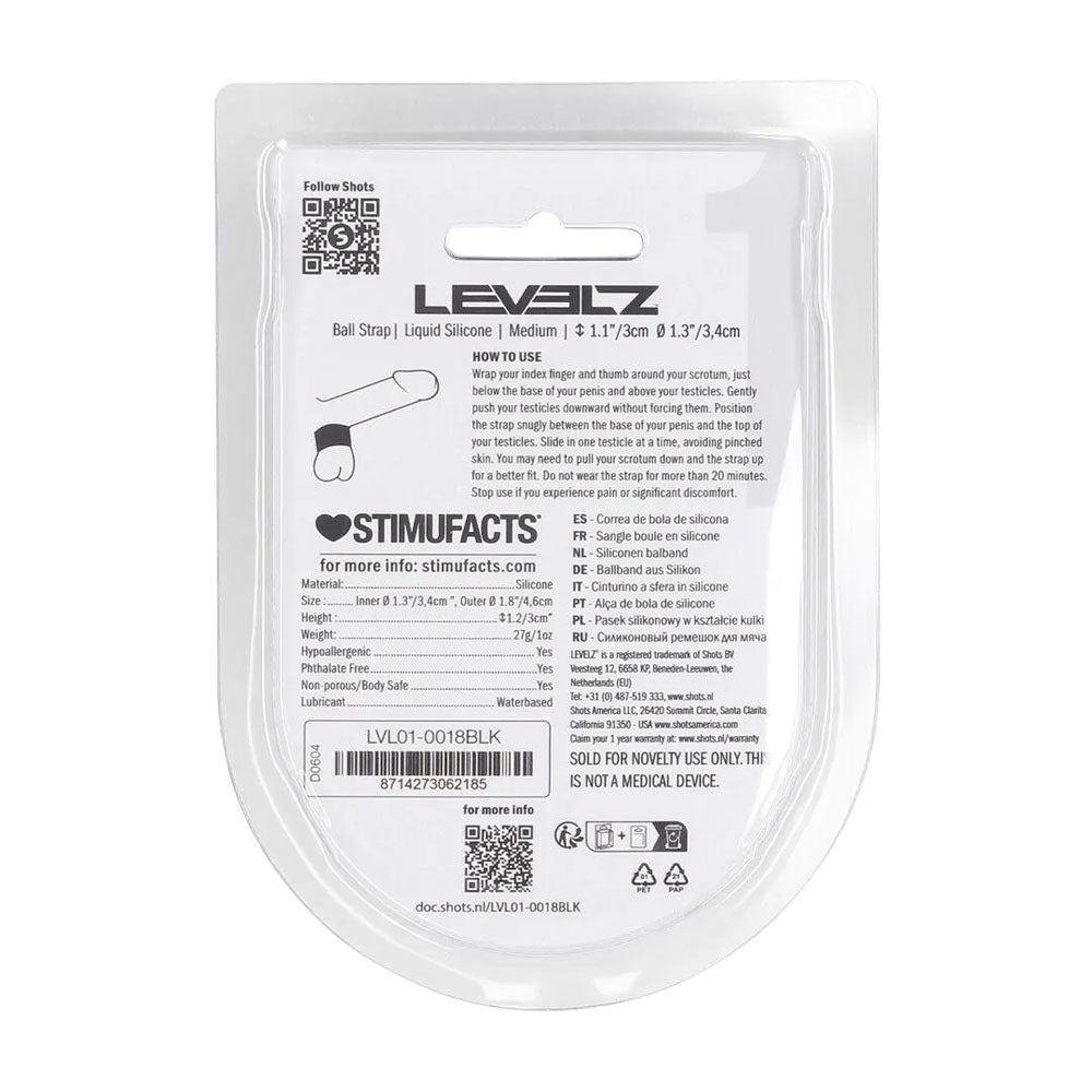 Levelz Liquid Silicone Ball Strap – Body-Safe Non-Vibrating Ball Strap > Sex Toys For Men > Ball Stretchers