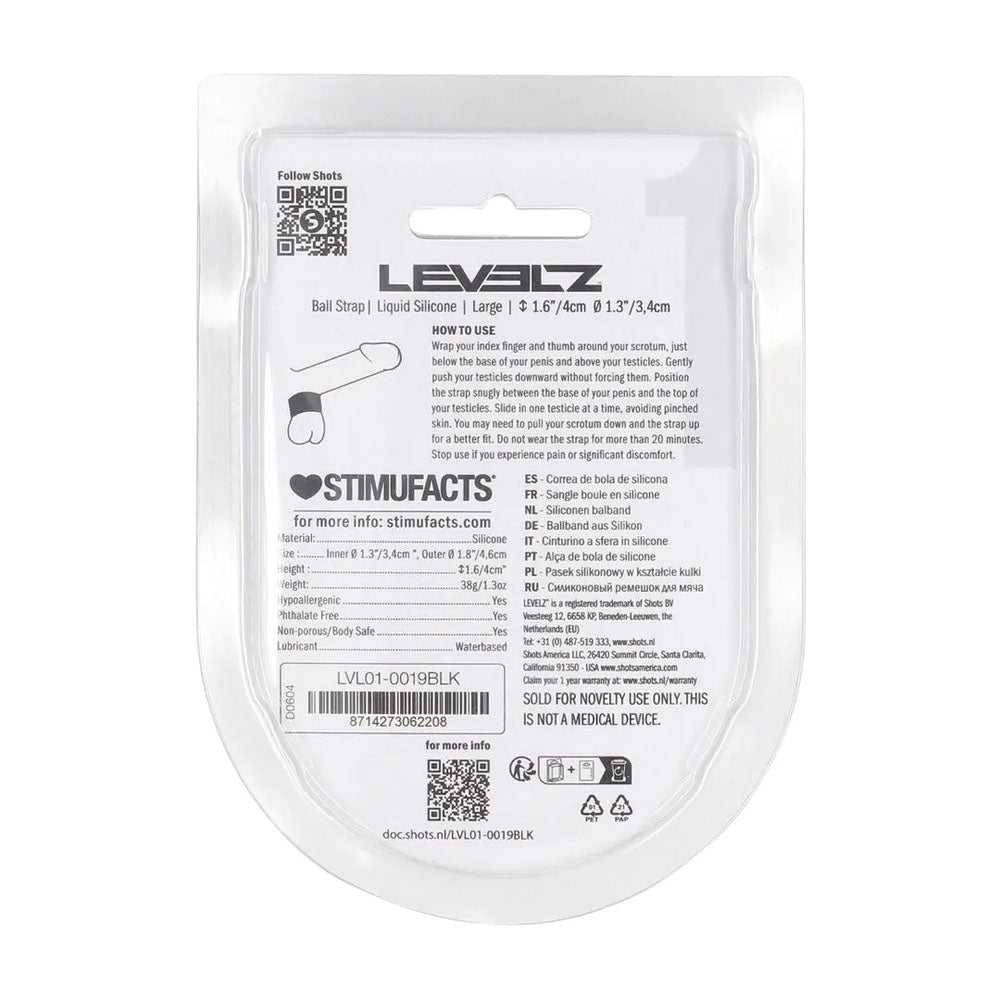 Levelz Liquid Silicone Ball Strap Large – Body-Safe Non-Vibrating Ball Strap > Sex Toys For Men > Ball Stretchers