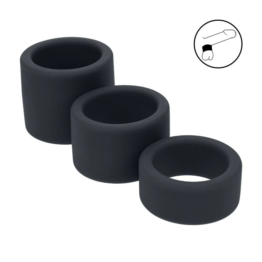 Levelz Liquid Silicone Ball Strap Set of 3 – Firm Flexible Ball Stretchers Set > Sex Toys For Men > Ball Stretchers