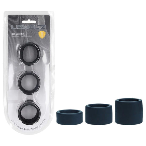 Levelz Liquid Silicone Ball Strap Set of 3 – Firm Flexible Ball Stretchers Set Black > Sex Toys For Men > Ball Stretchers