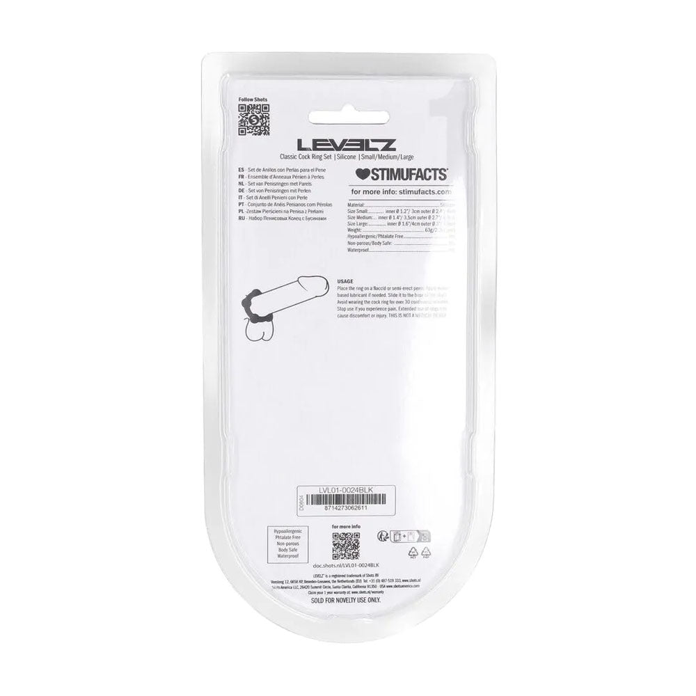 Levelz Beaded Silicone Cock Ring Set of 3 Sizes – Body-Safe Silicone Cock Rings COCK RING Set