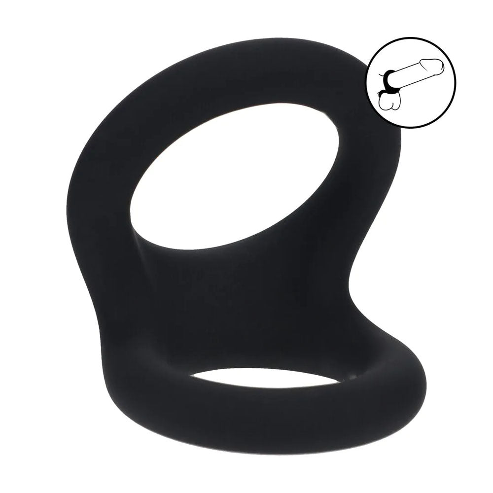 Levelz Double O Silicone (Black) – Dual-Loop Cock and Balls Ring > Cock Ring > Sling