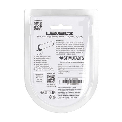 Levelz Double O Silicone (Black) – Dual-Loop Cock and Balls Ring COCK RINGS Sling