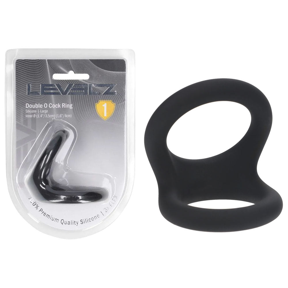 LEVELZ Double O (Large) – Silicone Cock and Balls Ring Black > Cock Ring > Sling Main image