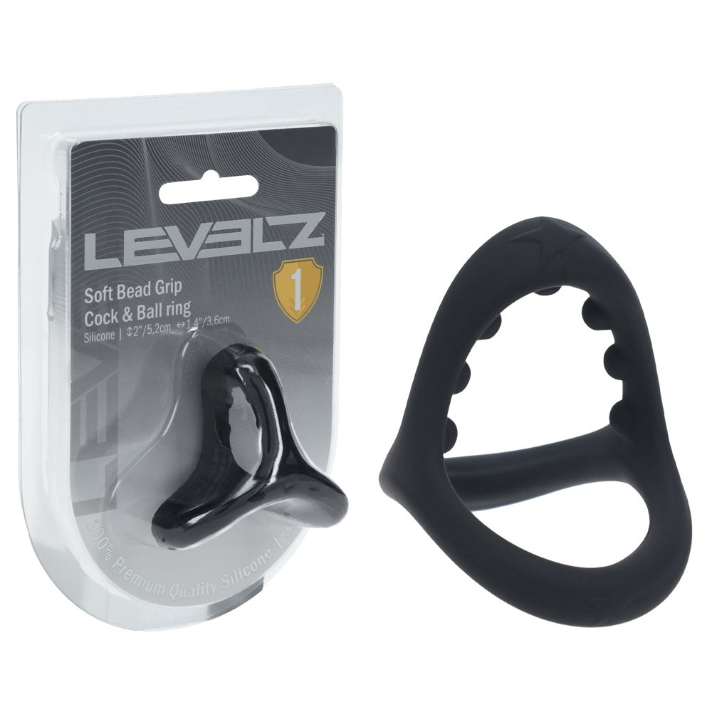 LEVELZ Soft Bead Grip Silicone Cock Ring - - Cock & Balls Rings Black > Cock Ring > Single