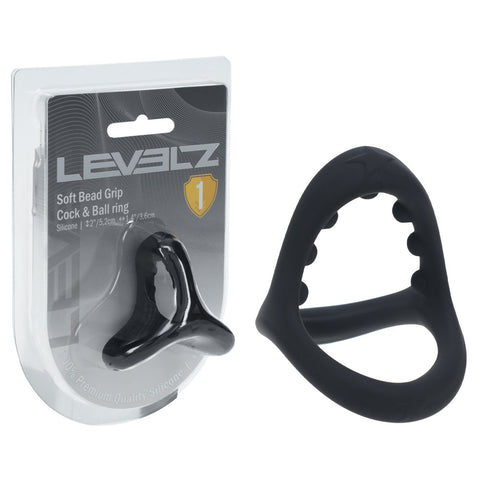 LEVELZ Soft Bead Grip Silicone Cock Ring - - Cock & Balls Rings Black > Cock Ring > Single