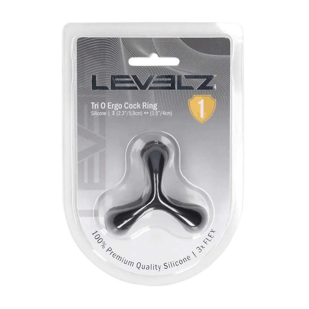 Levelz Tri O Ergo (Black) – Silicone Cock and Balls Ring > Cock Ring > Sling