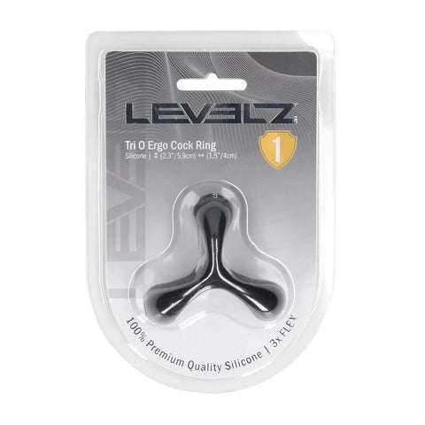 Levelz Tri O Ergo (Black) – Silicone Cock and Balls Ring COCK RINGS Sling