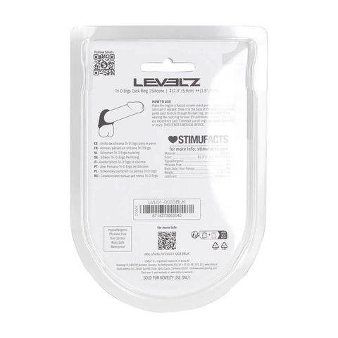 Levelz Tri O Ergo (Black) – Silicone Cock and Balls Ring COCK RINGS Sling