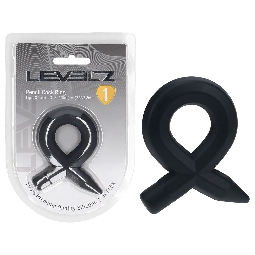 Levelz Pencil Liquid Silicone Cock Ring – Premium Non-Vibrating Silicone Cock Ring Black > Cock Ring > Single