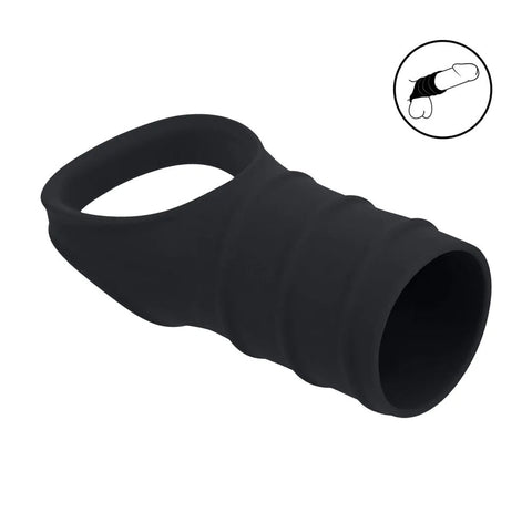 LEVELZ Silicone Cock Ring and Ribbed Sleeve – Body-Safe Silicone Cock Ring with Sleeve SLEEVES