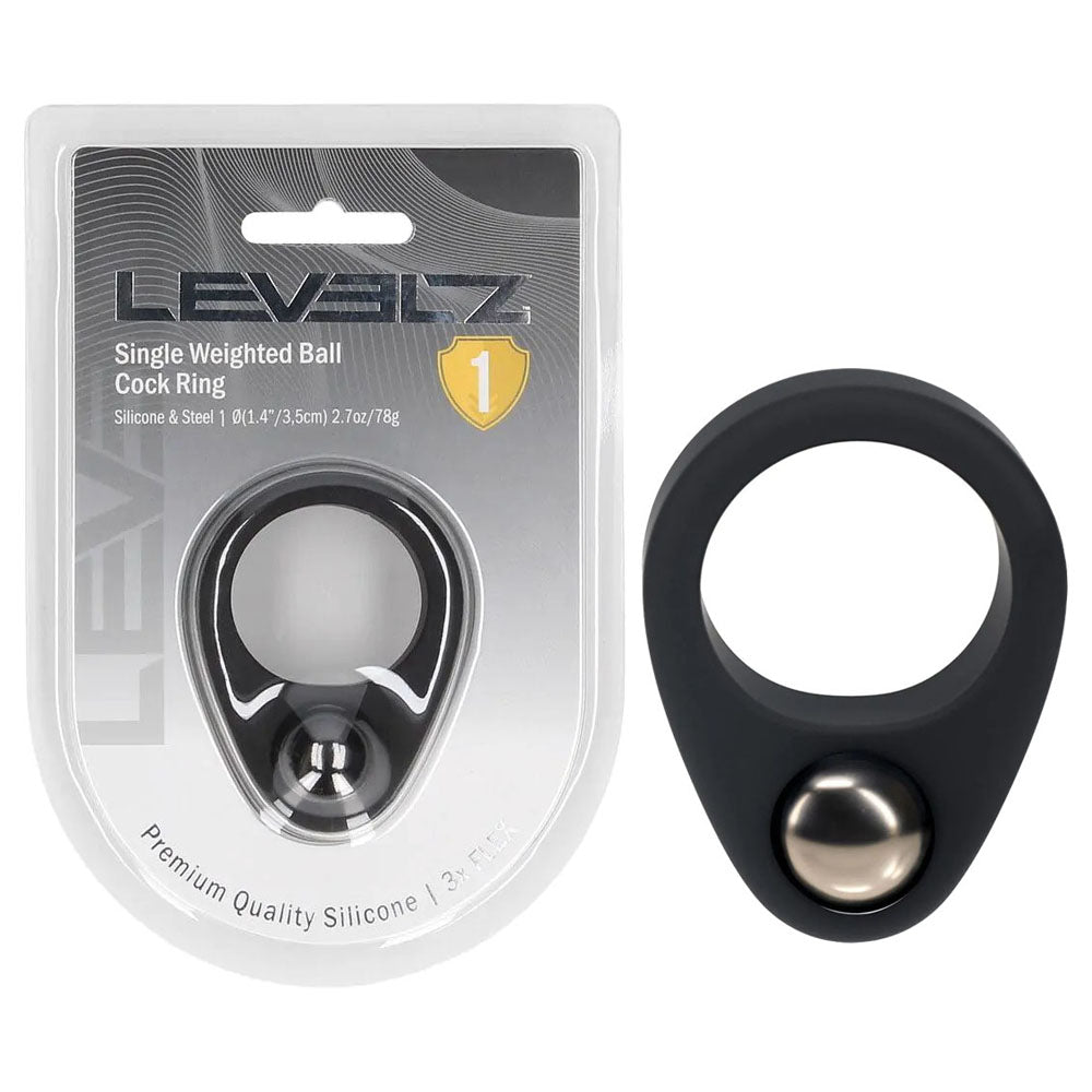 LEVELZ Single Weighted Ball (Black) – Weighted Cock Ring Black COCK RINGS