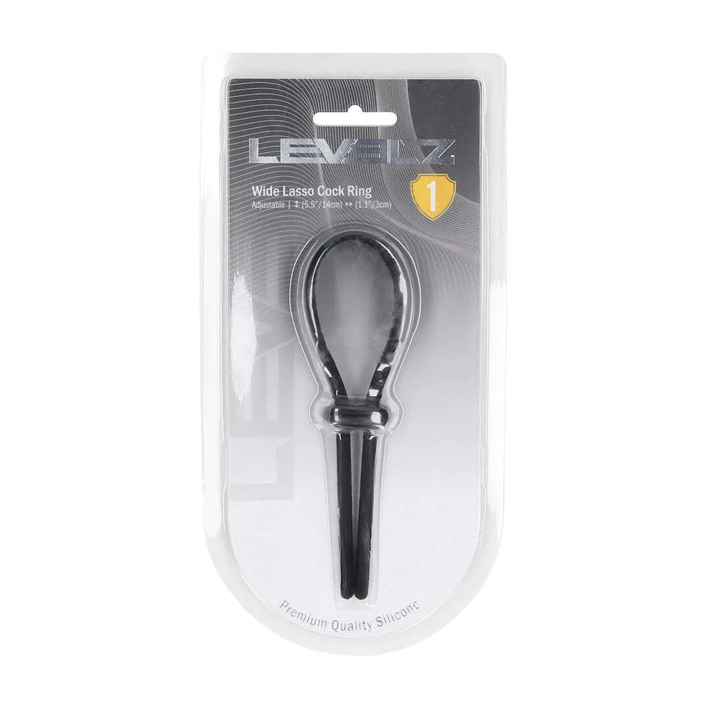 Levelz Wide Adjustable Silicone Lasso (Black) – Flexible Non-Vibrating Adjustable Cock Ring > Cock Ring > Adjustable