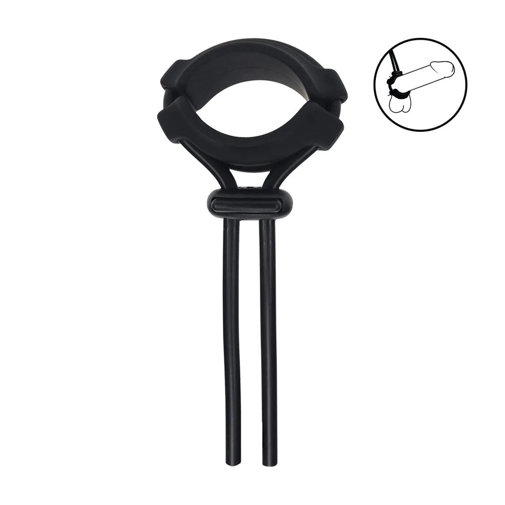 Levelz Wide Detachable Lasso (Black) – Adjustable Silicone Cock Ring > Cock Ring > Adjustable