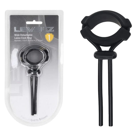 Levelz Wide Detachable Lasso (Black) – Adjustable Silicone Cock Ring Black COCK RINGS Adjustable